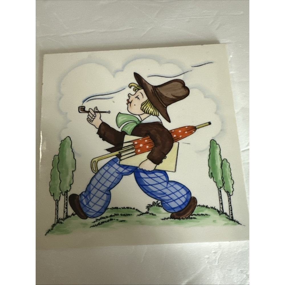 Somag Meissen Fliese Kachel Wandbild Tile Germany 6x6 Glasswork